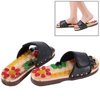Foot Massage Shoes Stimulates Nereve Endings Relief Plantar Soft Comfortable Non Slip Scrubber for Men Women,Black,41