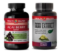 Energy Supplement Pill - ACAI Berry - NONI - noni Essential Oil - 2 Bottles Combo 120 Capsules