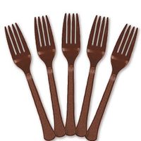 Extra Heavy Weight Plastic Forks | 20ct (Chocolate Brown)