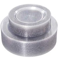 WDF 120PCS Silver Plastic Plates- Disposable Silver Glitter Plates, Premium Heavy Duty 60-10.25" Dinner Plates and 60-7.5" Salad Plates for Parties &Wedding