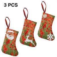 Christmas Stockings Gift Bag Poppy Flowers Great Designer for Funny Xmas Party