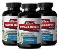 Weight Loss Supplements for Men Best - Moringa OLEIFERA Extract - Moringa 1200 mg Capsules - 3 Bottles 180 Capsules
