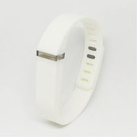 Silicone Replacement Band for Fitbit Flex with Stainless Steel Buckle and Fastener Sports Fitness Wristband Bracelet Strap for Fitbit Flex (White, Small)