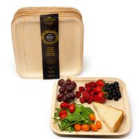 Ecozoi EXTRA LARGE Disposable Palm Leaf Plates 10" Square, 25 Pack Eco-Friendly Dinnerware Set, Biodegradable Compostable Preimum Quality Tableware Dinner Plates for Weddings, Parties, Events, Camping
