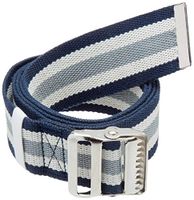 Transfer Belt with Metal Buckle by LiftAid - Transfer and Walking Aid with Belt Loop Holder for Assisting Patients, Nurses, Therapists, Home Care - 60"L x 2"W (Blue White Gray)