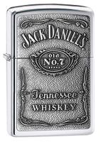 Zippo 250JD.427 Jack Daniel's Tennessee Whiskey Emblem Pocket Lighter, High Polish Chrome, 5 1/2 x 3 1/2 cm, High Polish Chrome Pewter