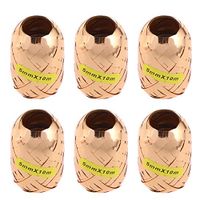 STOBOK 6pcs Gold Ribbon Gift Ribbon Curling Ribbon Satin Ribbon for Gift Present Souvenir Crafts 60 Meters