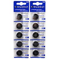 BlueDot Lithium Batteries, 3 Volts, 10 pack CR2032