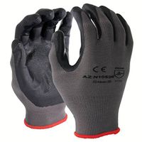 Azusa Safety N10520 13 Gauge Knit Gray Nylon Safety Gloves, Black Nitrile Foam Textured Coated, Small (Pack of 12 Pairs)