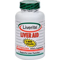 Liverite Liver Aid Plus Milk Thistle - Supports Liver Function - Gluten Free - Dairy Free - 150 Capsules (Pack of 2)