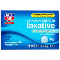 Rite Aid Maximum Strength Senna Laxative and Stool Softener - 24 Tablets | Gentle Constipation Relief