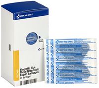 First Aid Only FAE-3041 SmartCompliance Refill Blue Metal Detectable Fingertip Bandages, 40 Count