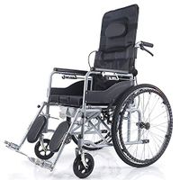 FLYSXP Wheelchair Portable Transport Folding Travel Chair Carrying Elderly Disabled Power Trolley Multi-Function Semi-Horizontal Walker Wheelchair