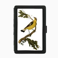 Perfection In Style Black Color Metal Cigarette Case Vintage Birds Design 009