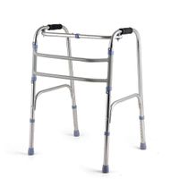 LHQ-HQ Elderly Walker Four Corners Four-Legged Walker Cane Stainless Steel Lightweight Folding Walker Non-Slip Walking Stick with Hospital