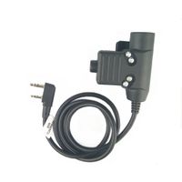 Z-TAC Tactical Headphone U94 Headset PTT Military Radio for Kenwood 2 Pin Black