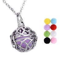 Celtic Knot Aromatherapy Essential Oil Diffuser Necklace Stainless Steel Pendant Cage Locket 24" Chain,8 Refill Balls