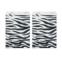Ikee Design 200 Pcs of 6" X 9" Flat Plain Paper or Patterned Bags for Candy, Cookies, Merchandise, Party Favors, Gift Bags, Small Paper Bags with Zebra Animal Print