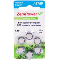 ZeniPower Mercury Free Cochlear Implant Batteries 60 Batteries