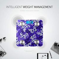 LYAOE Bluetooth Body Fat Scale Hand Painting Butterly Smart Wireless Scale with LCD Display Measuring Body Weight Bmi and Health Digital Scale