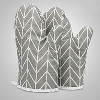 Yjdr 100% Cotton and Nice Printing Cotton Lining Oven Mitts Professional Heat Resistance Kitchen Oven Soft Cotton Gloves for Grilling Cooking Microwave BBQ Baking, with Soft Inner Lining