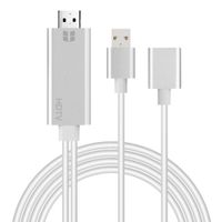 USB to Hdmi Cable Adapter, Exteren 2 in1 USB 3.0 to HDMI 4K HD 1080P Digital HDTV AV TV Adapter for iPhone Xs/XS MAX/XR (Silver)