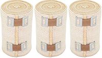 NexSkin 3" Organic Latex Free American Cotton - Comfort Elastic Bandage with Clip Fasteners - Beige, 3 Pack