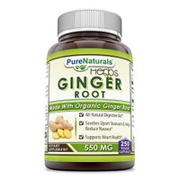 Pure Naturals Ginger Root Supplement - 550 mg Capsules (Non-GMO) - Easy to Swallow Capsule - Commonly Used Natural Remedy for Nausea Due to Pregnancy & Other Conditions* (250 Count)