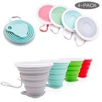 Collapsible Travel Cup, Certified BPA Free Silicone，Drinking Mug with Lid - Water, Coffee, Coca Cola and Snacks for Hiking, Camping, Picnic