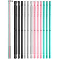 OTAGO Reusable Straws 12 straight set, Silicone Drinking Straws with cleaning brushes for 20/30 Oz for Yeti RTIC SIC -10 Inch Long-BPA Free …