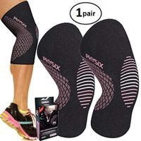 PHYSIX GEAR SPORT Knee Support Brace - Premium Recovery & Compression Sleeve For Meniscus Tear, ACL, Running & Arthritis - Best Neoprene Wrap for Crossfit, Squats & Heavy Duty Workouts (1 PAIR Pink M)