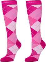 CompressionZ Compression Socks for Men & Women - 30 40 mmHg Graduated Medical Compression - Travel, Edema, Diabetics - Swelling in Feet & Legs - L, Argyle Pink
