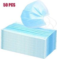 GYPPG 50 PCS Disposable Mouth Cover, 3-Layer Dust Cover with Elastic Earloop, Disposable 3-Layer Coronávirus Mouth Cover Respirator for Home Office and Outdoor Activities