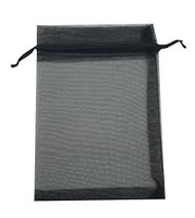 SUNGULF 50pcs Organza Pouch Bag Drawstring 5"x7" 13x18cm Strong Gift Candy B6ag Jewelry Party Wedding Favor (Black)