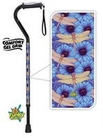 Walking Cane Gel Grip Adjustable Aluminum with Dragonflies