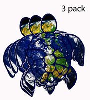 GTOTd Turtle Over Earth Stickers 3-Pcs, Vinyl Waterproof Stickers Skateboard Guitar Travel Case Sticker Door Laptop Luggage Car Bike Bicycle Helmet Stickers