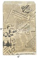 Novel Box® Newsprint Kraft Print Paper Gift Candy Jewelry Merchandise Bag Bundle 6X9" (100 Count) + Custom NB Pouch