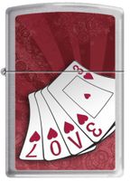 2013N ZIPPO 200 Brush Chrome-Love Cards