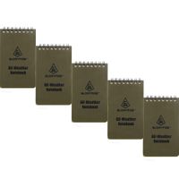 GLORYFIRE Waterproof Notebook Tactical All-Weather Spiral Memo Paper Notepad with Waterproof Grid Paper for Outdoor Activities Recording 3"x5" (5pcs)