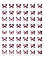 Special Pack 48 Patriotic Butterfly RED White Blue Envelope Seals Labels Stickers 1.2" Round #CUAS