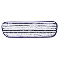 Rubbermaid Commercial Q800WHI Microfiber Finish Pad, 18 x 5 1/2, Blue/White, 6/Carton