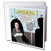 Bald Advantages No. 3 - More villain parts in movies - Greeting Cards, 6 x 6 inches, set of 6 (gc_221296_1)