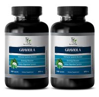 Graviola Powder - GRAVIOLA Extract 650 Mg - Digestive aid - 2 Bottles 200 Capsules