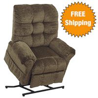 Catnapper Power Lift Full Lay-Out Recliner - Comfort Chaise Seating - Soft and durable polyester fabric (Thistle) - Weight Capacity 450 lb.