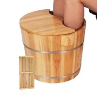 Foot Bath Barrel Foot Bath Barrel Wooden Foot Basin Foot Massage Basin High 30CM with Lid with Massage Beads Fir Foot Bath Barrel Footbath Foot Bath Barrel Foot Bath Barrel Foot Care