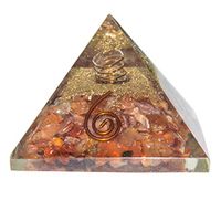 FASHIONZAADI Carnelian Orgone Pyramid with Crystal Point for Gemstone Stone Energy Chakra Balancing Reiki Healing Meditation Spiritual Gift Size: 2-2.5 inch