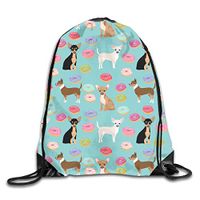 TPSXXY Chihuahua Donuts Sweet Treat Dog Large Christmas Drawstring Bag Santa Present Bag Basket Gifts Sack
