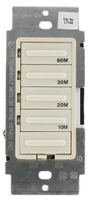 Leviton LTT60-1LT Decora 600W Incandescent/5A Resistive 10-20-30-60 Minute Preset Countdown Timer, Single Pole, Light Almond