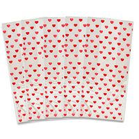 Valentine's Day Mini Treat Bags - Hearts Cello Cellophane Bags with Ties for Classroom Party Favors Candy or Prizes - 20 Piece Set