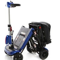 GENIE Plus Automatic Folding Travel Mobility Scooter with REMOTE control Lithium Lightweight (RED) with Accessories